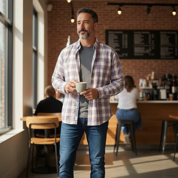 J. Crew Cream Plaid Red Blue Button Shirt Size Large NWT - Picture 1 of 6
